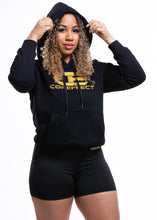 Load image into Gallery viewer, Black Hoodie with Gold Stitching
